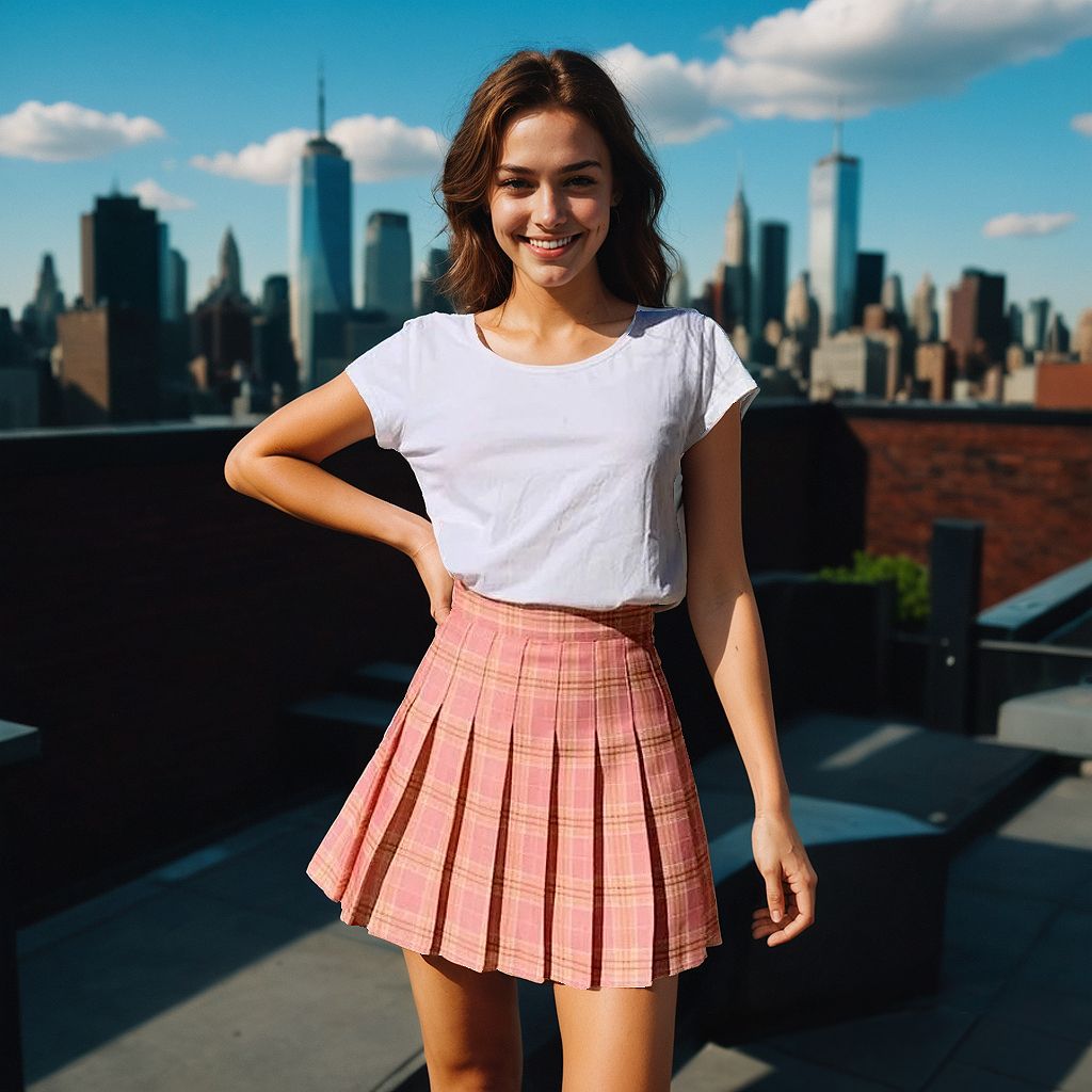 mini skirt, pleated skirt, plaid skirt, high waist mini skirt