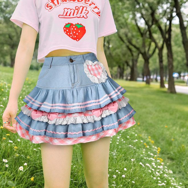 mini skirt, high waist mini skirt, double layer skirt, kawaii skirt, japanese mini skirt