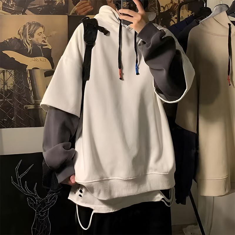 mens hoodie, oversized hoodie, two piece hoodie