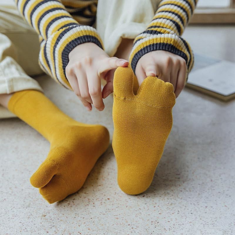 tabi socks, split toe socks, solid color socks